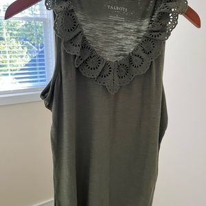 Talbots Small v neck eyelet accent top.